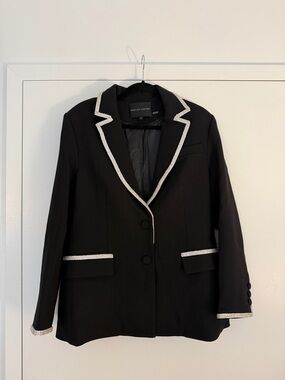 NWT English Factory Black Blazer with Embellished Trim - Size M